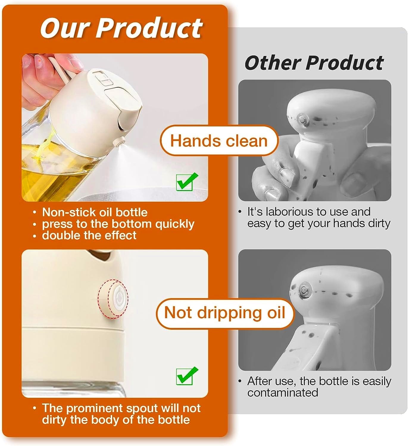 Oil Dispenser Cooking Food Canister Container Oil Bottle For Kitchen Oil Dispenser And Sprayer