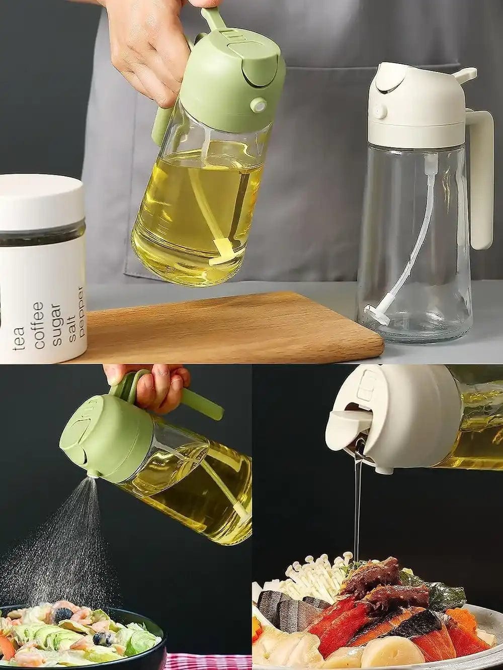 Oil Dispenser Cooking Food Canister Container Oil Bottle For Kitchen Oil Dispenser And Sprayer