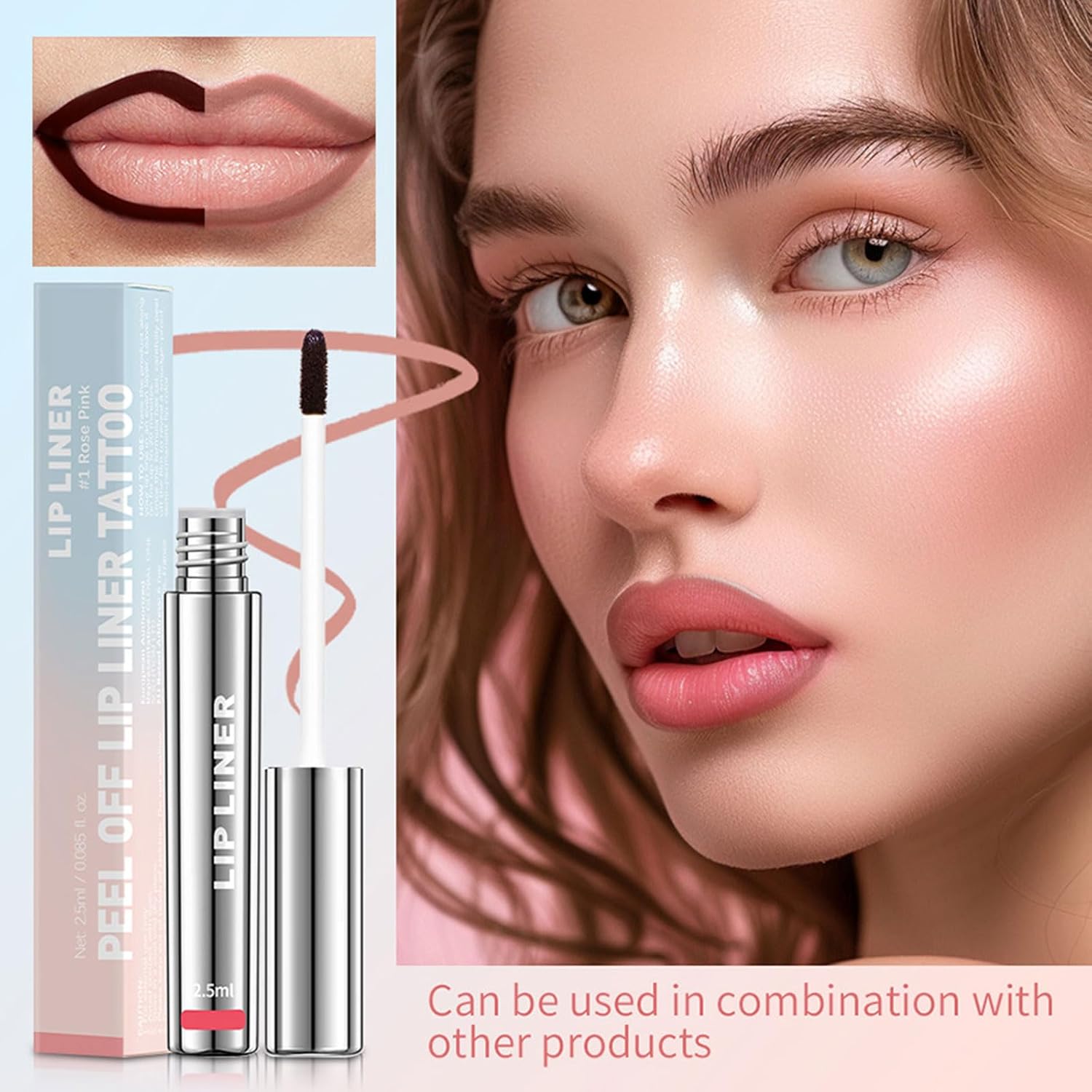 Peel Off Lip Liner | Lip Gloss Balm Stick Lipstick Liner Plumping Shade Pencil Liner - Peel Off Lip Liner