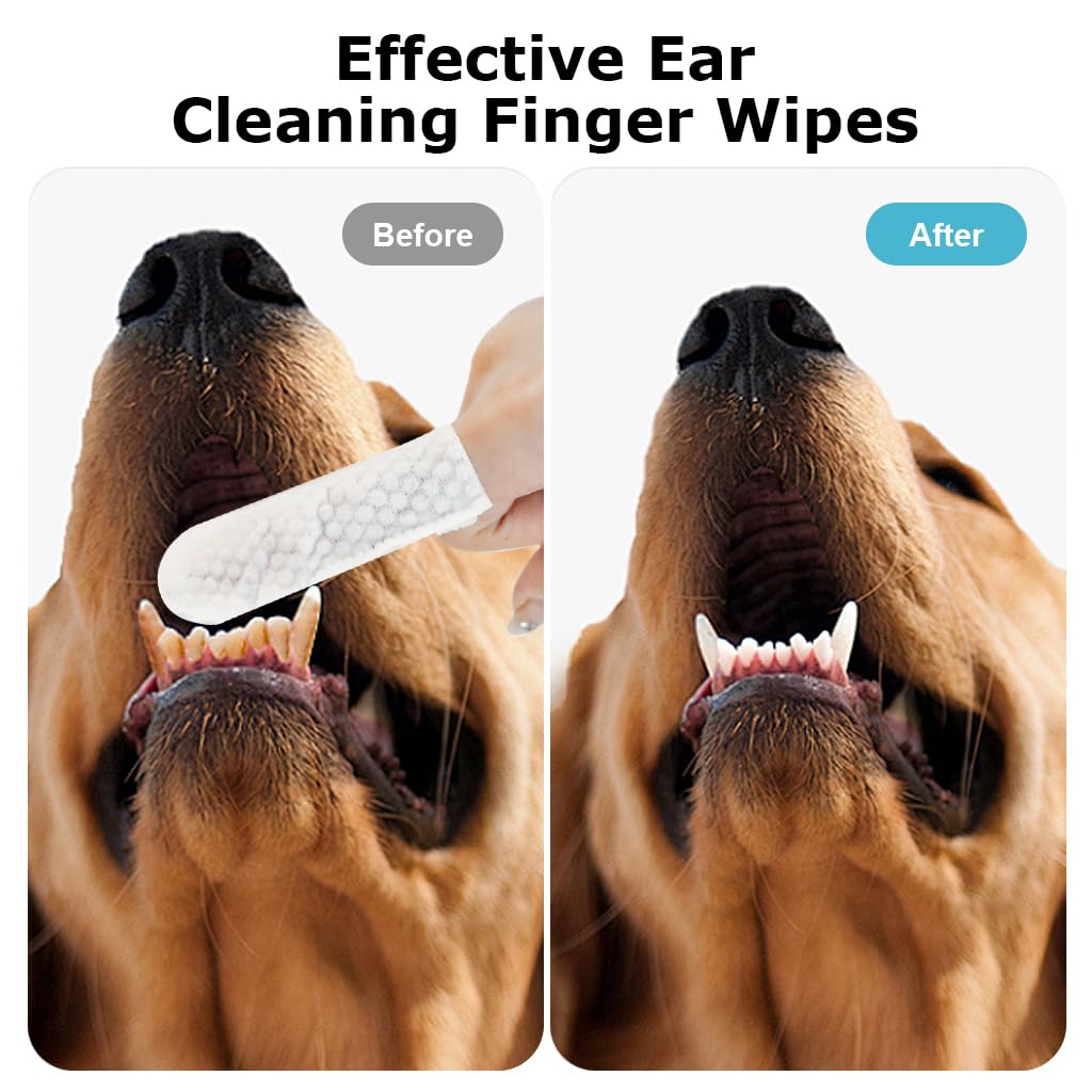 Pet Ear Cleaning Finger Wipes (50pcs Set) | Ear Cleaning Care Waxing Cleaner Ears Solution Wipes For Pets Pet Ear Cleaning Finger Wipes (50pcs Set)