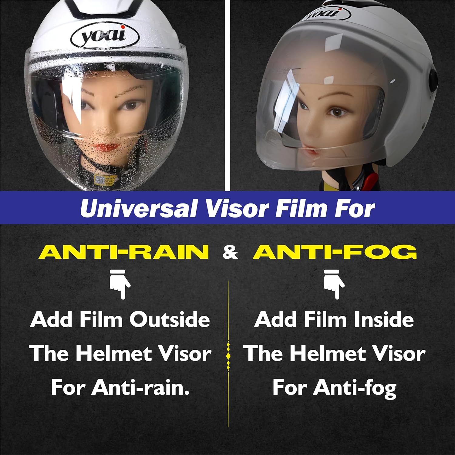 Photochromic Anti-fog Helmet Film️ | Helmet Safe Motorcycle Visor Anti Fog Helmet Sticker Antirain - Photochromic Anti-fog Helmet Film