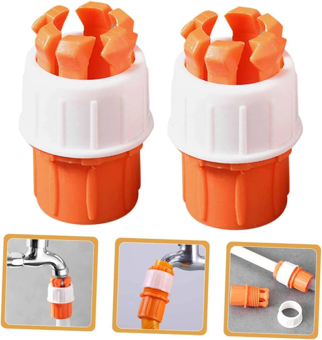 Pipe Connector (Pack of 2) | Hose Pipe Connector Water Garden Quick Connect Tap Plastic Pipe - Pipe Connector (Pack of 2)