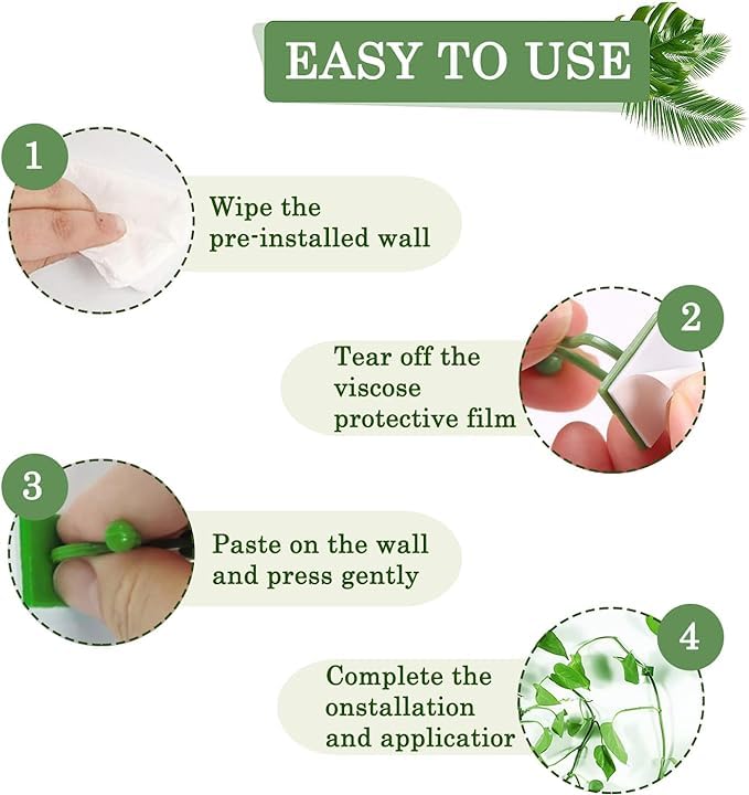 Plant Fixing Clips (Pack of 60) | Climbing Plant Creeper Green House Succulent Plants Planter - Plant Fixing Clips (Pack of 60)