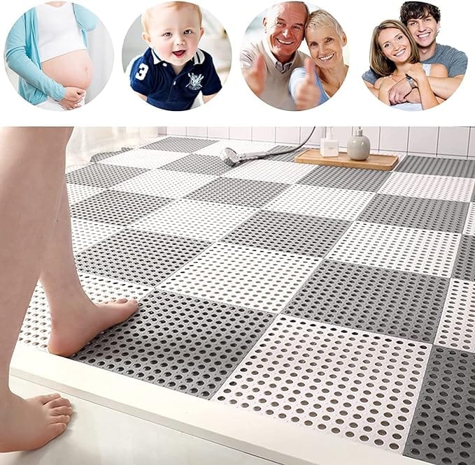 Plastic Bath Mat with Drain Holes and Drainage (Pack of 6) Plastic Bath Mat with Drain Holes and Drainage (Pack of 6)