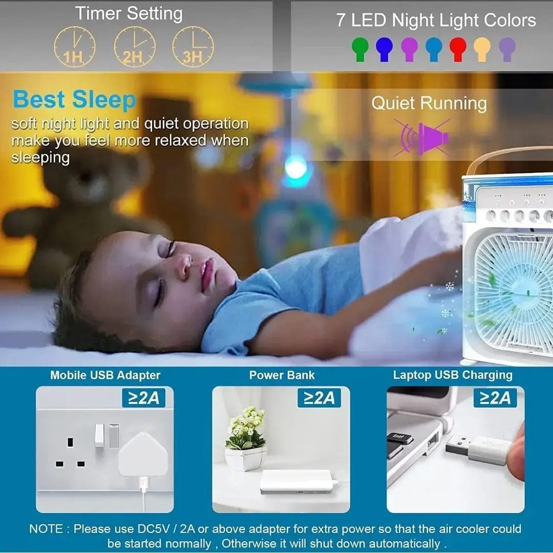 Portable 4-in-1 Mini Air Cooler Fan Portable 4-in-1 Mini Air Cooler Fan