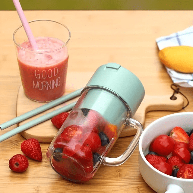 Portable Juicer Blender | Juicer Mixer Handle Blender Portable Juicer Fruit Blender Home & Kitchen Portable Juicer Blender 2 In 1 Portable Crusher Juicer With Handle & Straw
