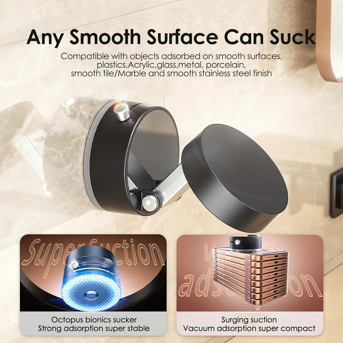 Portable Magnetic Phone Holder | Phone Stand Holder Car Mobile Vaccum Suction Magnetic Holder Portable Magnetic Phone Holder
