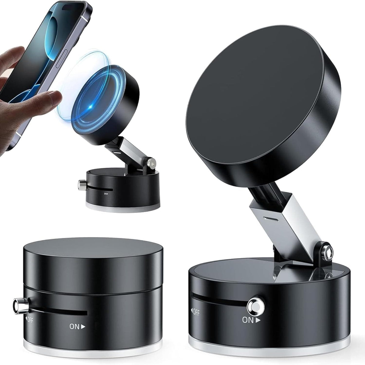 Portable Magnetic Phone Holder | Phone Stand Holder Car Mobile Vaccum Suction Magnetic Holder Portable Magnetic Phone Holder