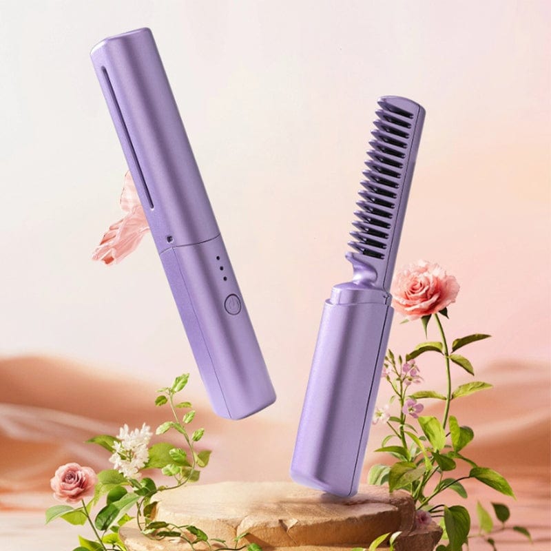 Portable Mini Hair Straightener Brush Comb Straightining Brush With Comb Portable Mini Hot Hair Brush