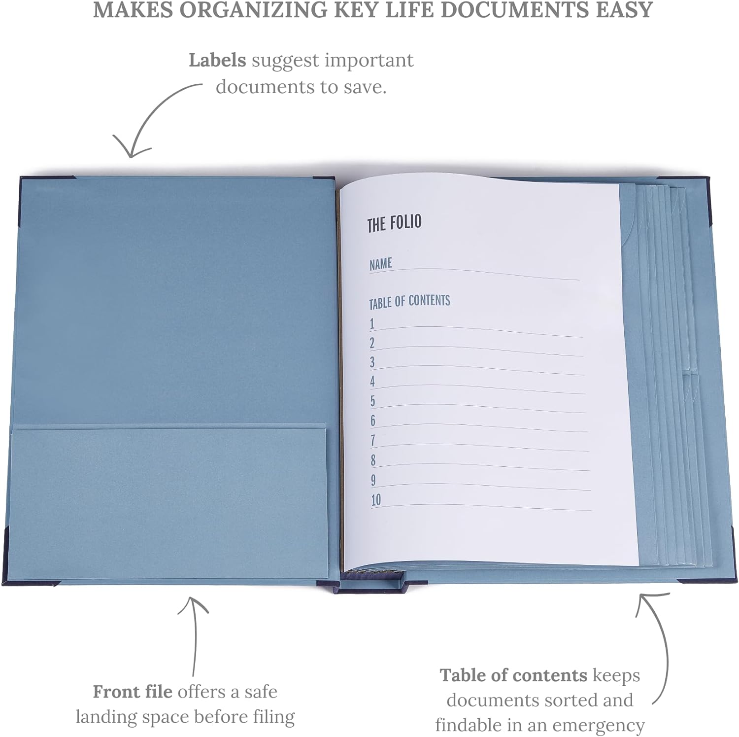 Premium Folio Document Organizer | File Folder Documents Organizer Office Files Envelopes Paper Binder Premium Folio Document Organizer