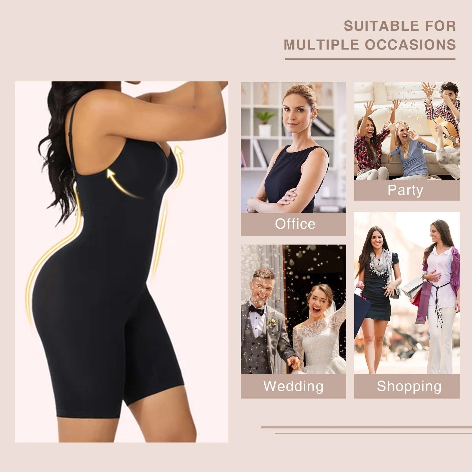 Premium Full Body Cotton Shapewear | Jump Suit One Piece For Women Fashion Sleeveless Jumpsuits - S / Black - Premium Full Body Cotton Shapewear