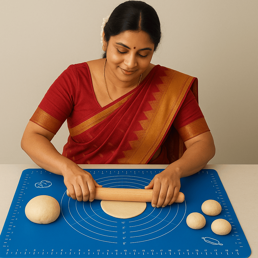 🫓 Premium Non-Stick Silicone Roti Rolling Mat | Rolling Pin Silicone Mat Non Stick Chapati Baking Mats 🫓 Premium Non-Stick Silicone Roti Rolling Mat