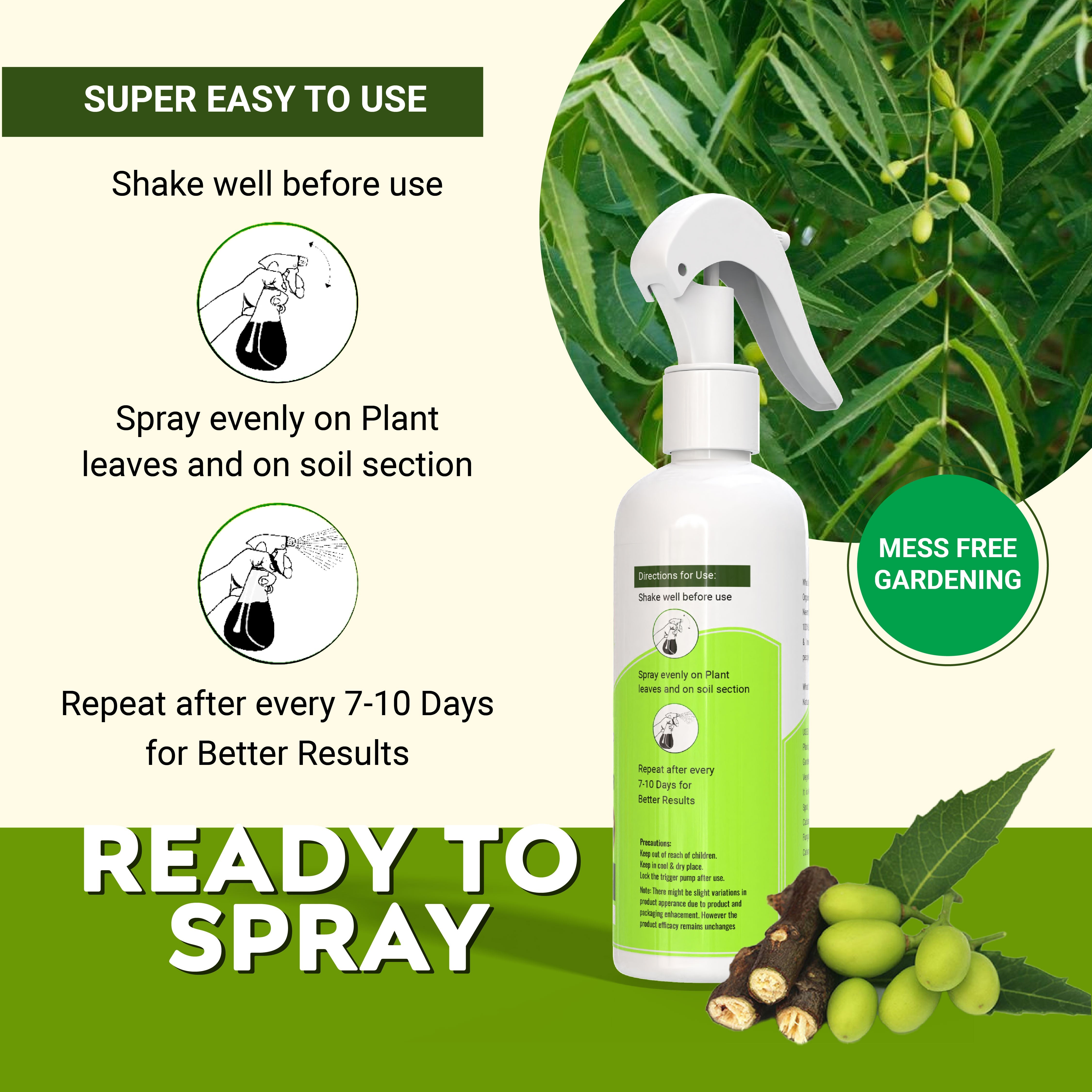 Pure Neem Plant Protection Spray (Pack of 2) | Neem Oil Succulent Plants Herb Plant Trees Plant Protection spray - Pure Neem Plant Protection Spray (Pack of 2)