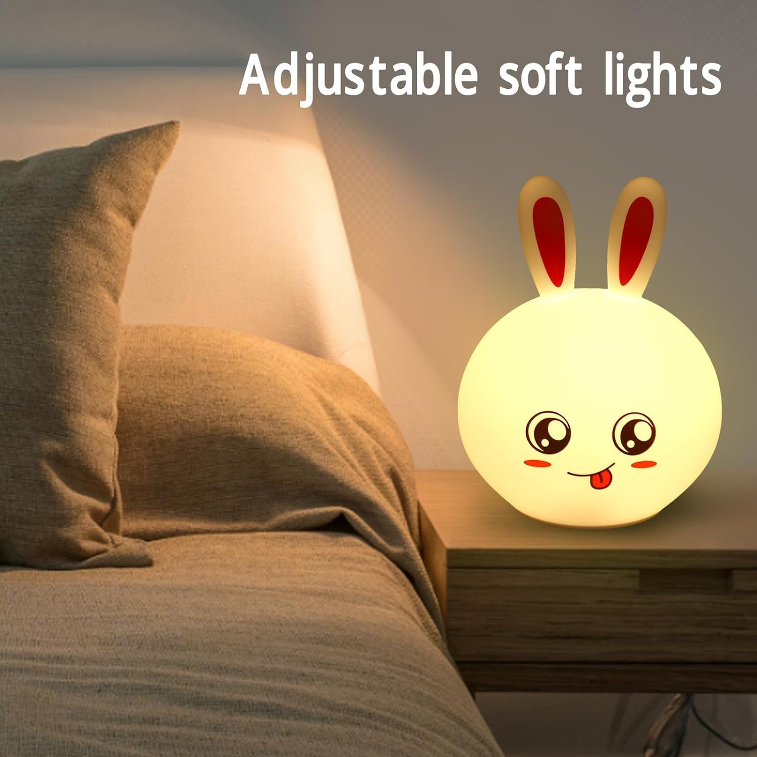 Rabbit Silicone Night Light | Led Light Lamp Night Warm Sensor Cute Rabbit Lamp Silicone Touch - Silicon Night Light - Rabbit Silicone Night Light