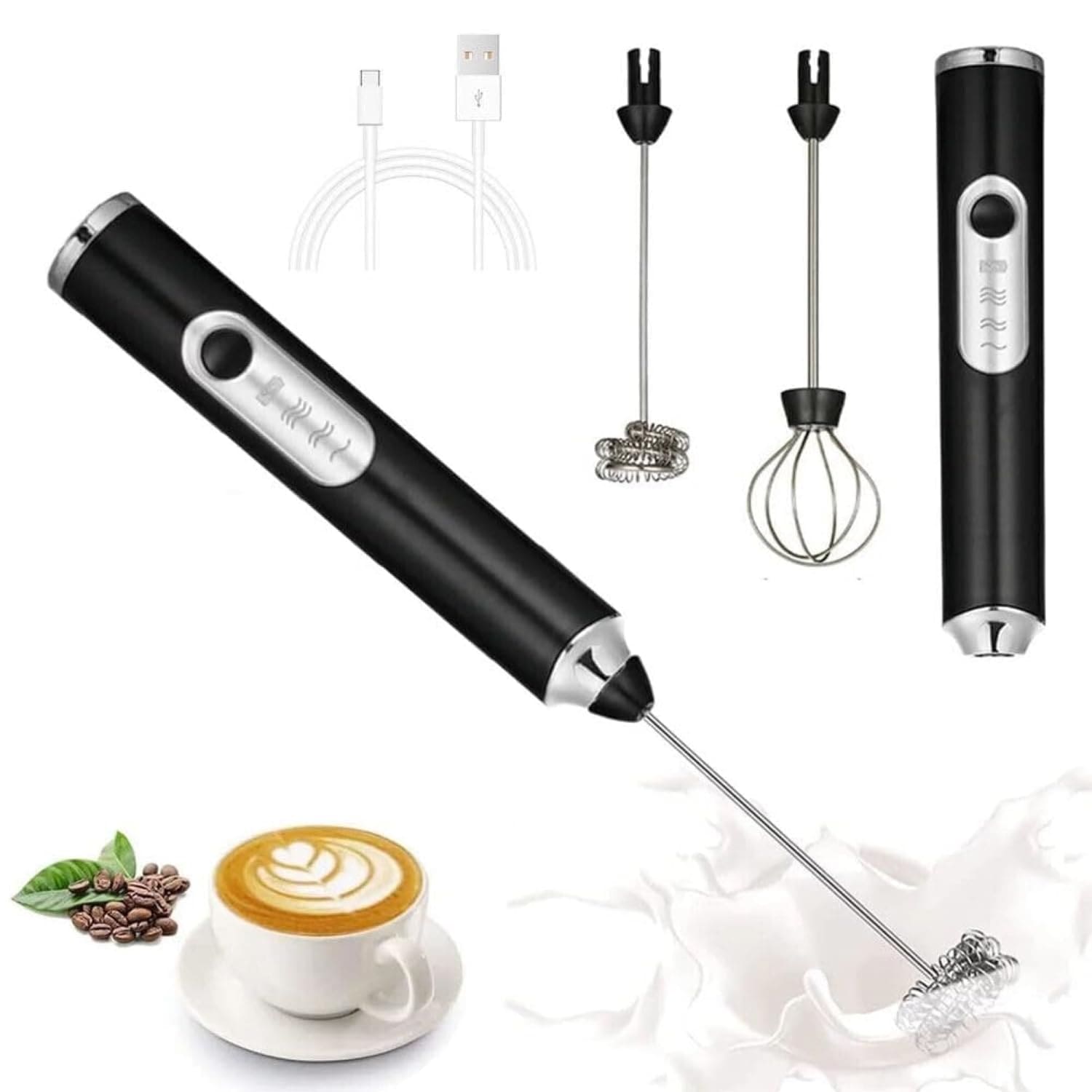 Rechargeable Milk & Coffee Frother Blender Milk Frothing Electric Coffee Whisk Mixer Rechargeable Milk & Coffee Frother