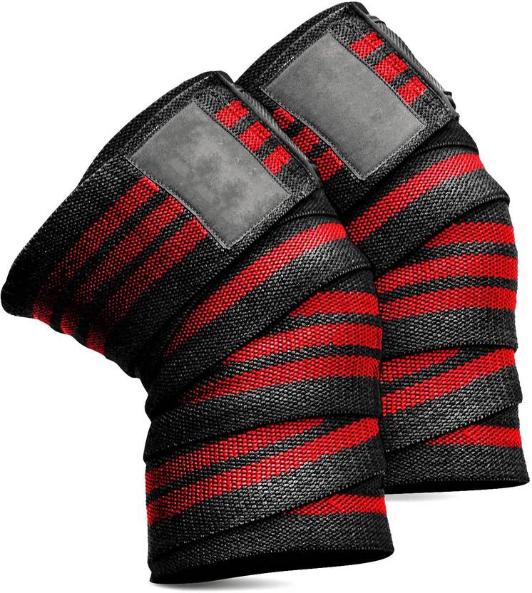 Red Line Knee Wraps (Set of 2) | Knee Wraps Lever Belt Fitness Powerlifting Knee Wrap Gears - Knee Wrap - Red Line Knee Wraps (Set of 2)