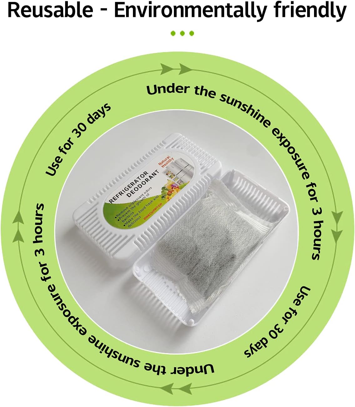 Refrigerator Deodorizer (Set of 2) | Air Freshner Refrifirator Fridge Deodizer Odor Absorber Fragnance Refrigerator Deodorizer (Set of 2)