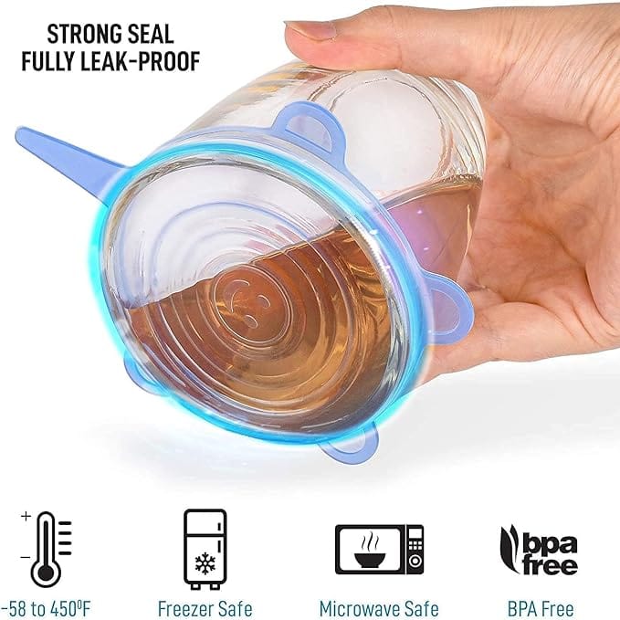 Reusable Silicone Stretchable Lids (6 Pcs Pack) Reusable Silicone Stretchable Lids (6 Pcs Pack)