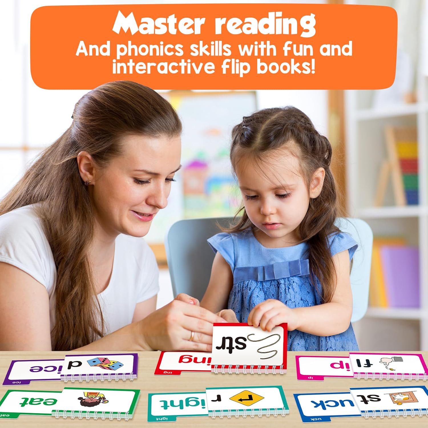 Rhype Flip Books (Set of 30 Books) | Reading Books Activity Abc Beginner Rhyming Baby Educational Book Rhyme Flip Books (Set of 30 Books)