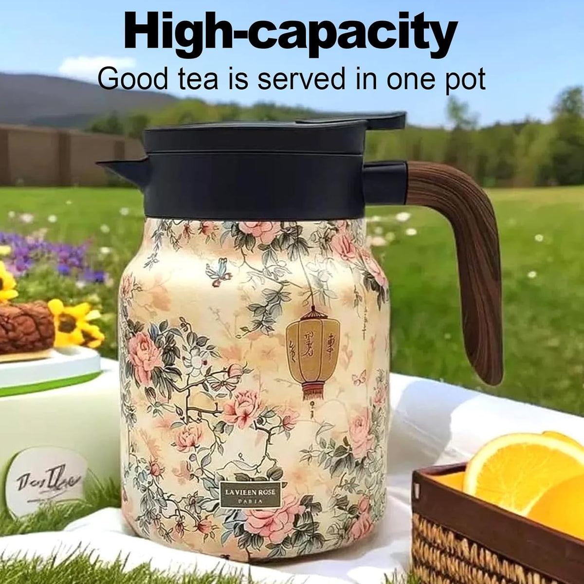 Ridley Vintage Floral Pattern Teapot (800ml) | Tea Pot Kettle Leaves Thermos Infuser Filter Flask  Ridley Vintage Floral Pattern Teapot (800ml)