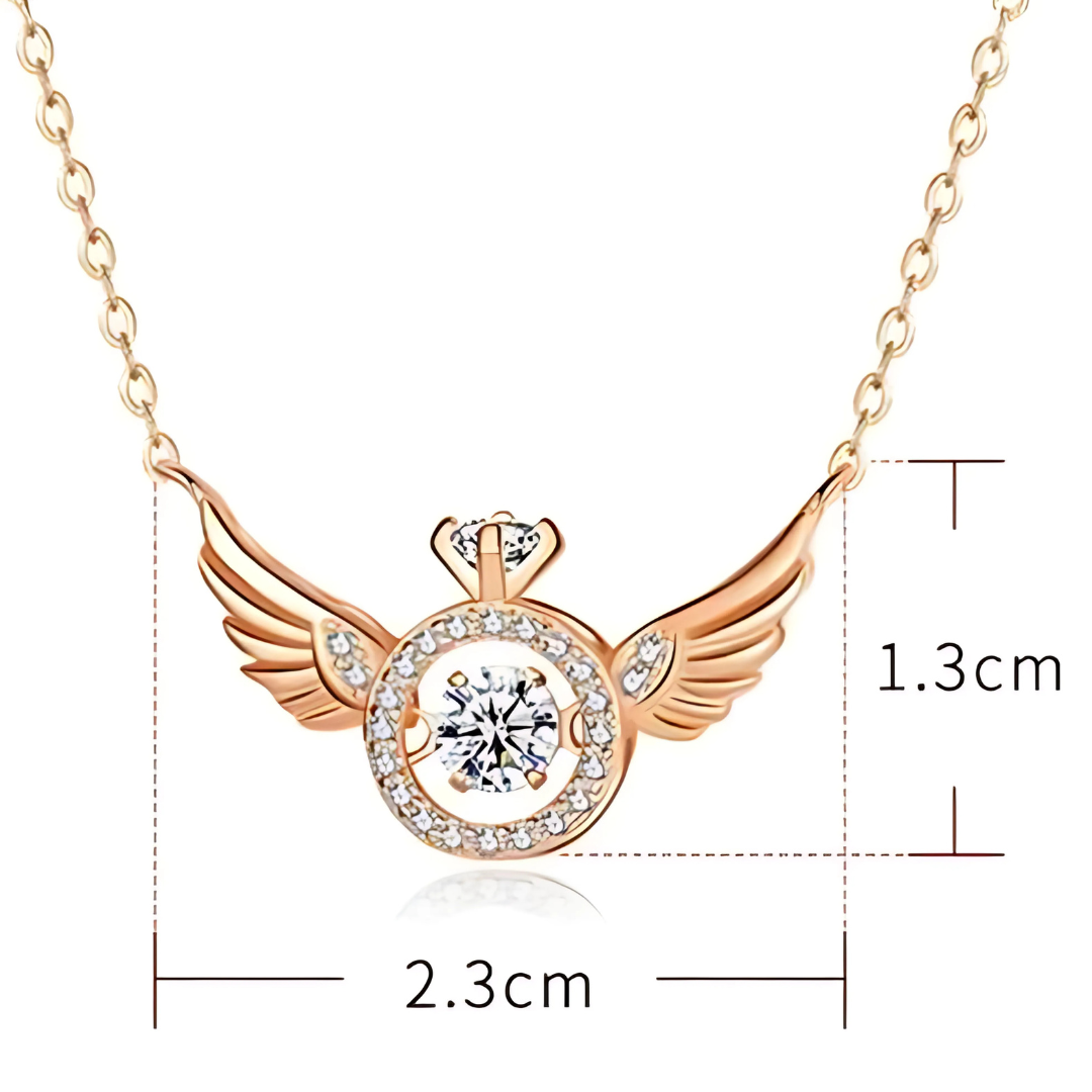 Rose Gold Angel Wings Pendant Chain | Gold Chain Rosegold Pendant Chain Necklace Locket - Rose Gold Angel Wings Pendant Chain