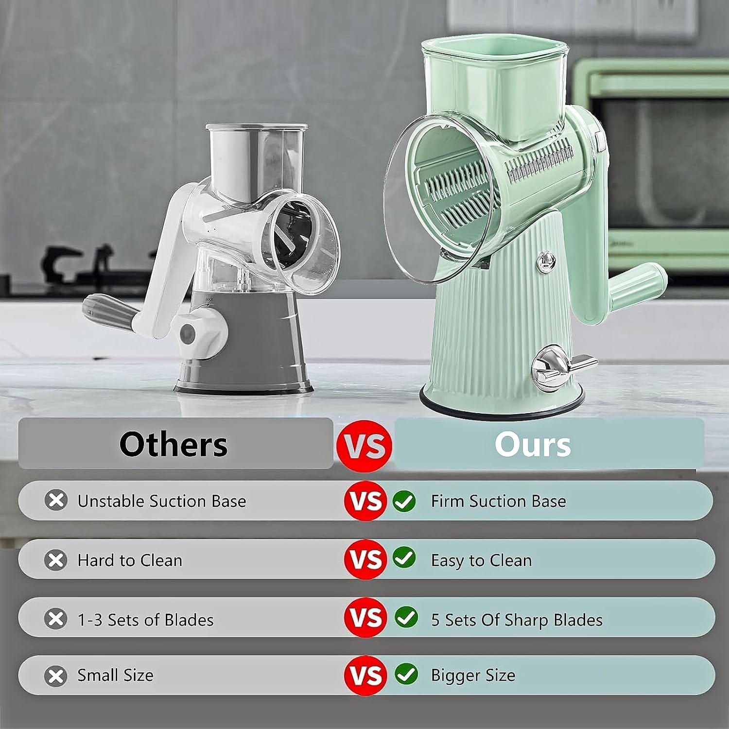 Rotary Vegetable Slicer Grater | Carrot Spiralizer Salad Cutter Graters Rotary Vegetable Slicer Grater