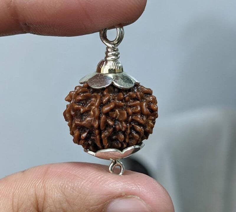 Rudraksha Pendant | 7 Mukhi Rudraksha Seven Faced Rudraksha Beads Pendant Benefits 7 Mukhi Rudraksha Silver Capped Pendant