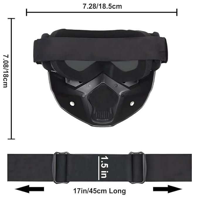 Safety Goggles UV Protective Glasses Face Shield Black Face mask - Outdoor Goggle Mask RIDING MASK Outdoor Goggle Mask