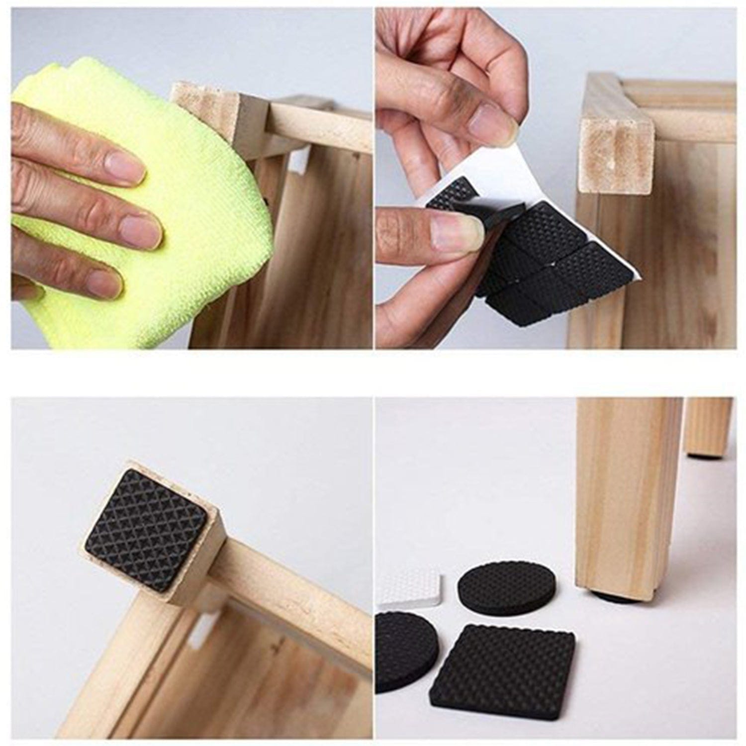 Self-Adhesive Furniture Protection Pads (Set of 24) | Slip Pads Chair Table Furniture Anti Slip Mat Leg Protector Home Improvement Self-Adhesive Furniture Protection Pads (Set of 24)