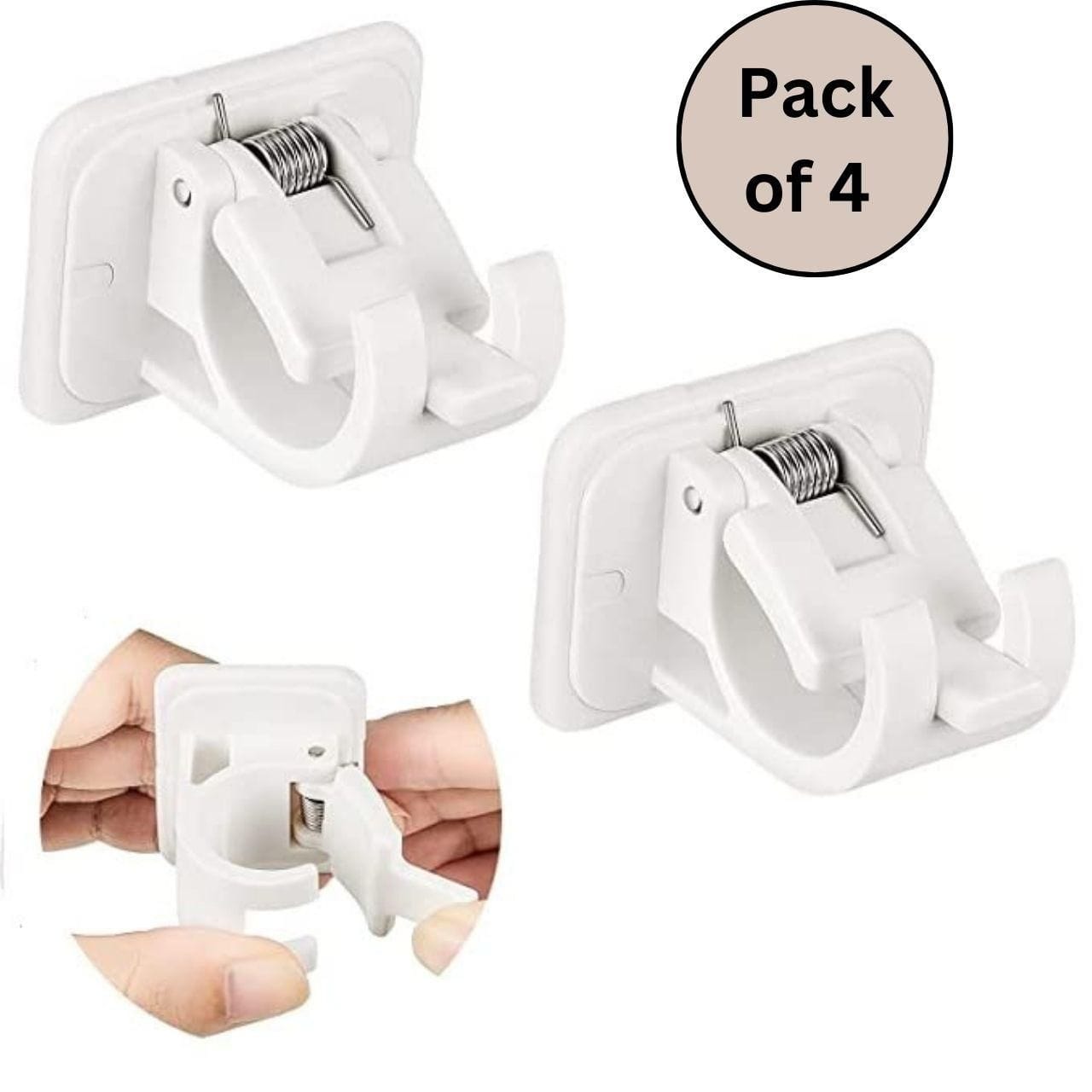 Self Adhesive Hook | Wall Hook Hanger Hanging Curtain On Wall Self Adhesive Hook (Pack of 4)