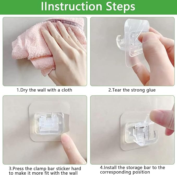 Self Adhesive Hook | Wall Hook Hanger Hanging Curtain On Wall Self Adhesive Hook (Pack of 4)