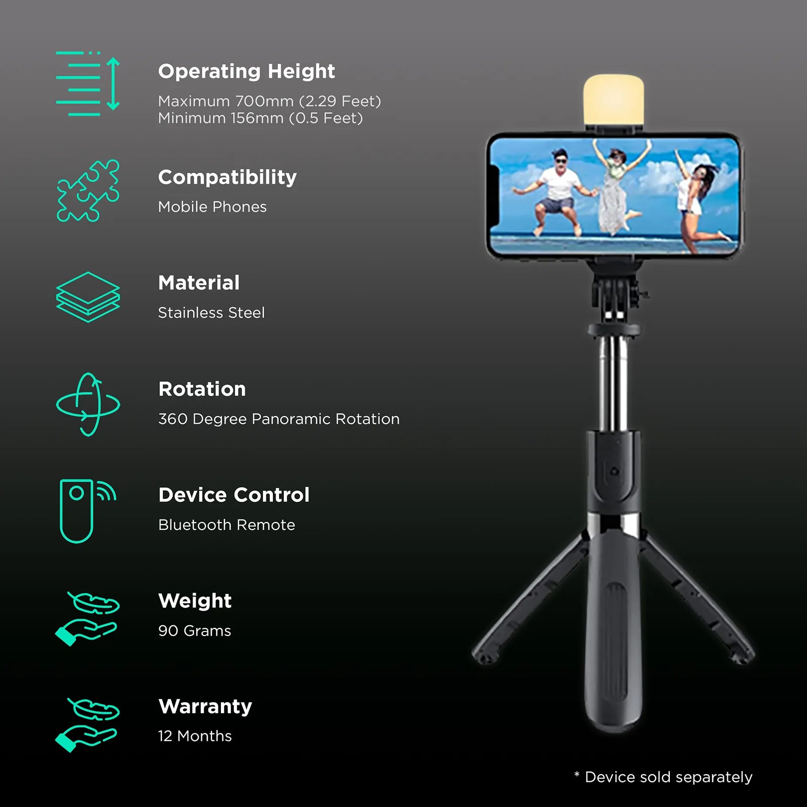 Selfie Stick Tripod | Selfie Stick For Selfies Bluetooth Tripod Stand With Remote - Selfie Stick Tripod 3-in-1 Selfie Stick Tripod