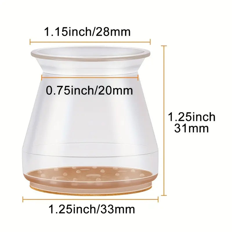 Silicone Chair Leg Protectors (Pack of 6) | Wooden Furniture Sofa Chair Leg Cover Pad Chair Leg Covers - Silicone Chair Leg Protectors (Pack of 6)
