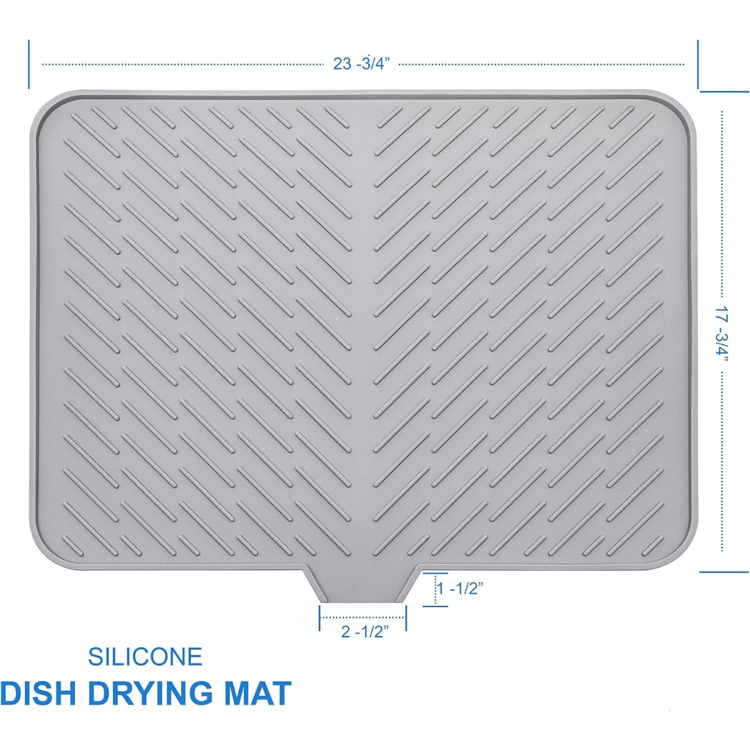 Silicone Ridge Dry Kitchen Mat | Mat For kitchen Dish Drying Rack Dishes Drainer Silicone Mats Kitchen Organizers Silicone Ridge Dry Kitchen Mat