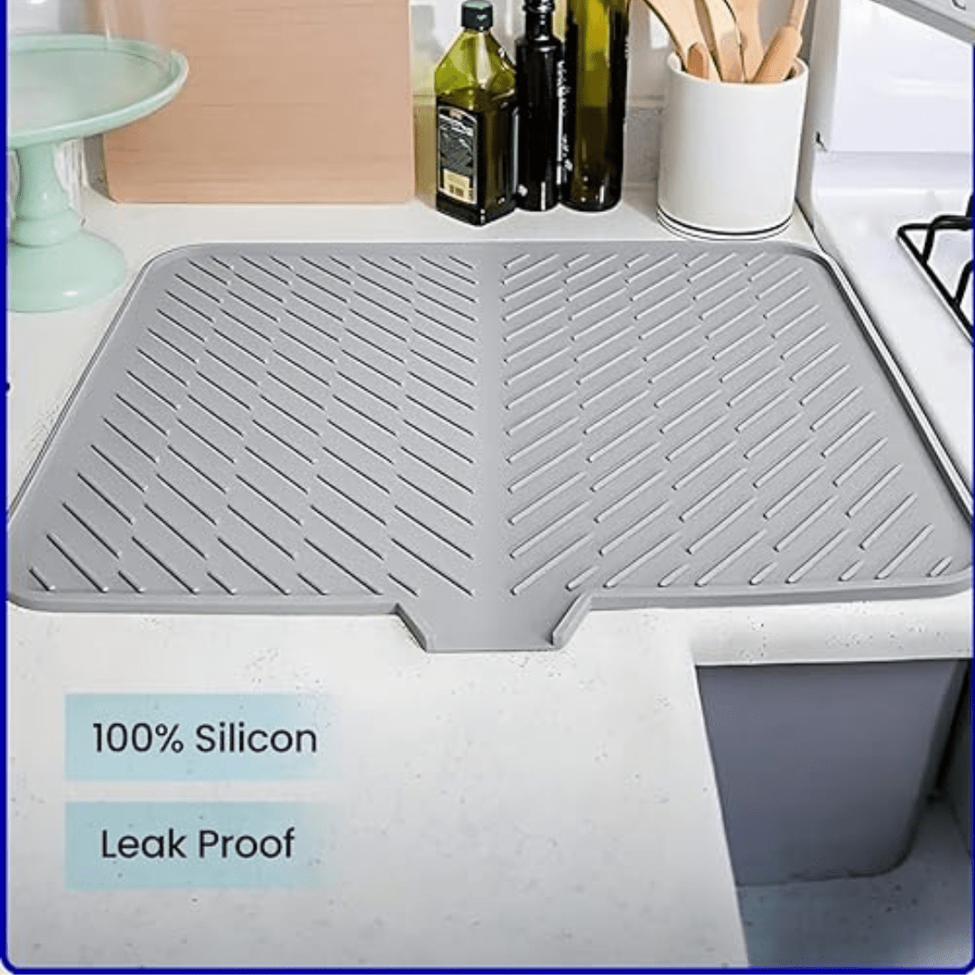 Silicone Ridge Dry Kitchen Mat | Mat For kitchen Dish Drying Rack Dishes Drainer Silicone Mats Kitchen Organizers Silicone Ridge Dry Kitchen Mat