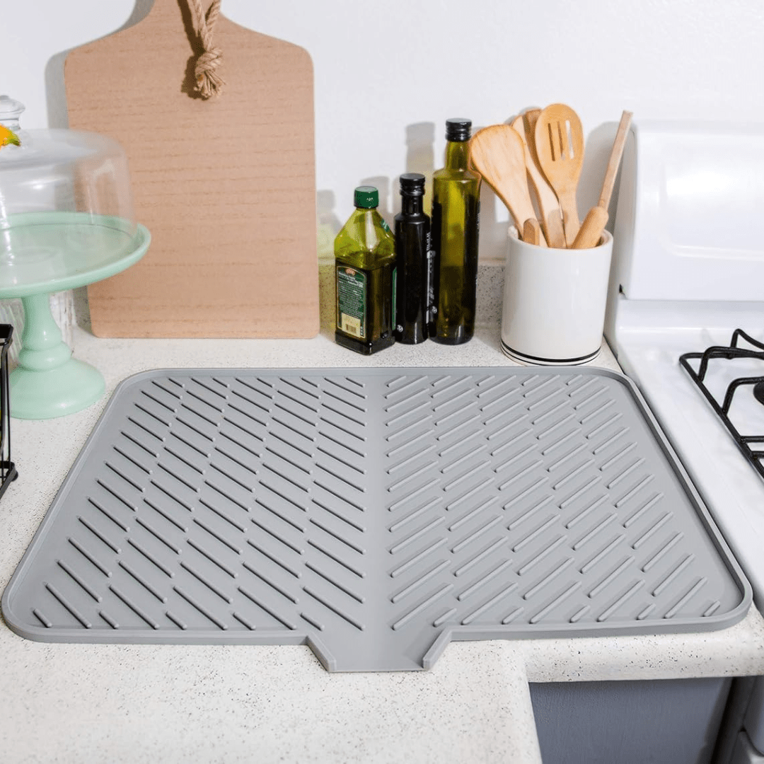 Silicone Ridge Dry Kitchen Mat | Mat For kitchen Dish Drying Rack Dishes Drainer Silicone Mats Kitchen Organizers Silicone Ridge Dry Kitchen Mat