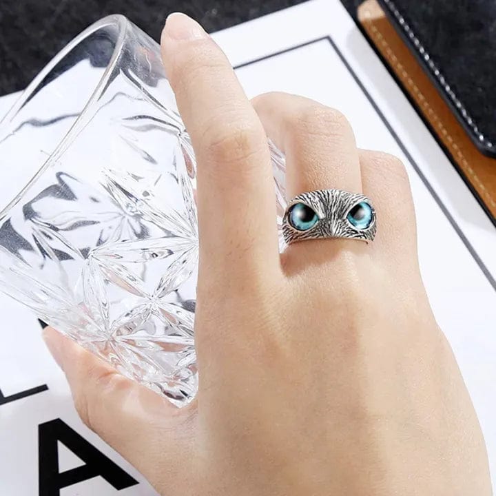 Silver Plated Owl Ring Stone Rings For Men (Pack of 2) Other Owl Ring (Buy 1 Get  Free)