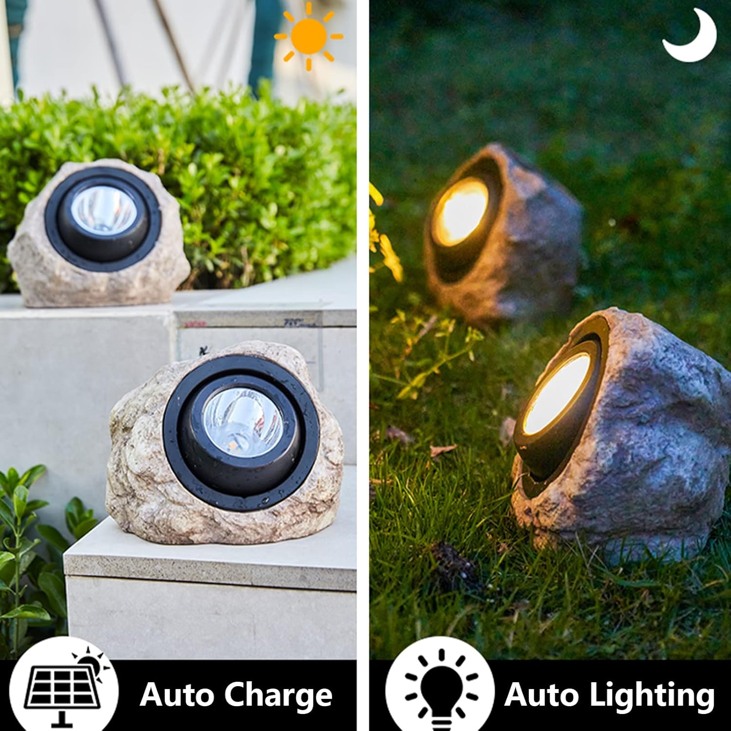 Solar LED Rock Garden Light (Waterproof) | Led Light Garden Solar Powered Light Lamps Outdoor Lighting Bulbs - Solar LED Rock Garden Light (Waterproof)