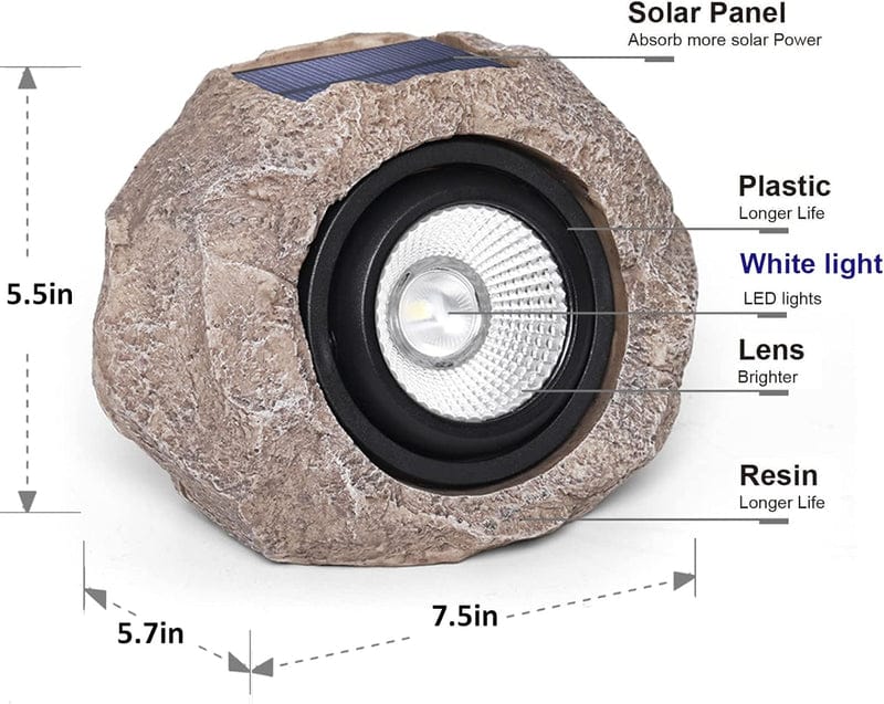 Solar LED Rock Garden Light (Waterproof) | Led Light Garden Solar Powered Light Lamps Outdoor Lighting Bulbs Solar LED Rock Garden Light (Waterproof)