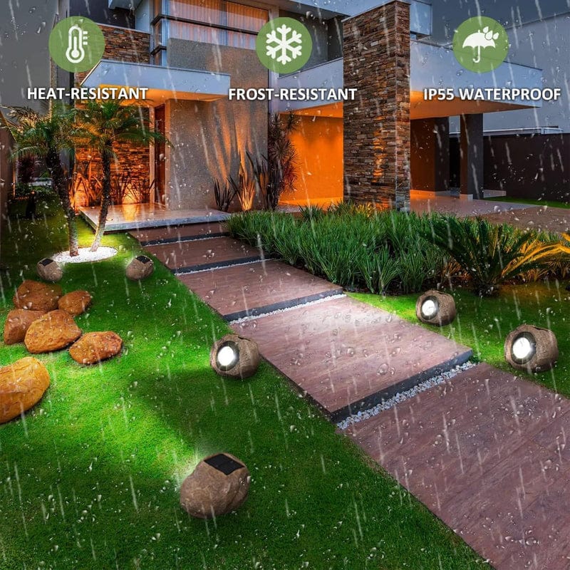 Solar LED Rock Garden Light (Waterproof) | Led Light Garden Solar Powered Light Lamps Outdoor Lighting Bulbs Solar LED Rock Garden Light (Waterproof)
