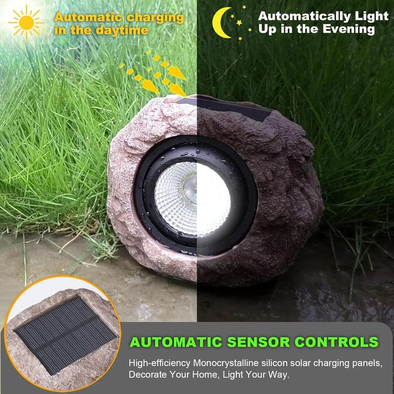 Solar LED Rock Garden Light (Waterproof) | Led Light Garden Solar Powered Light Lamps Outdoor Lighting Bulbs Solar LED Rock Garden Light (Waterproof)
