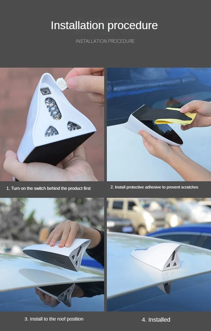 Solar Light Moving Powered Flashlight Car Lights Solar Shark Fin Strobe Light Solar Shark Fin Strobe Light