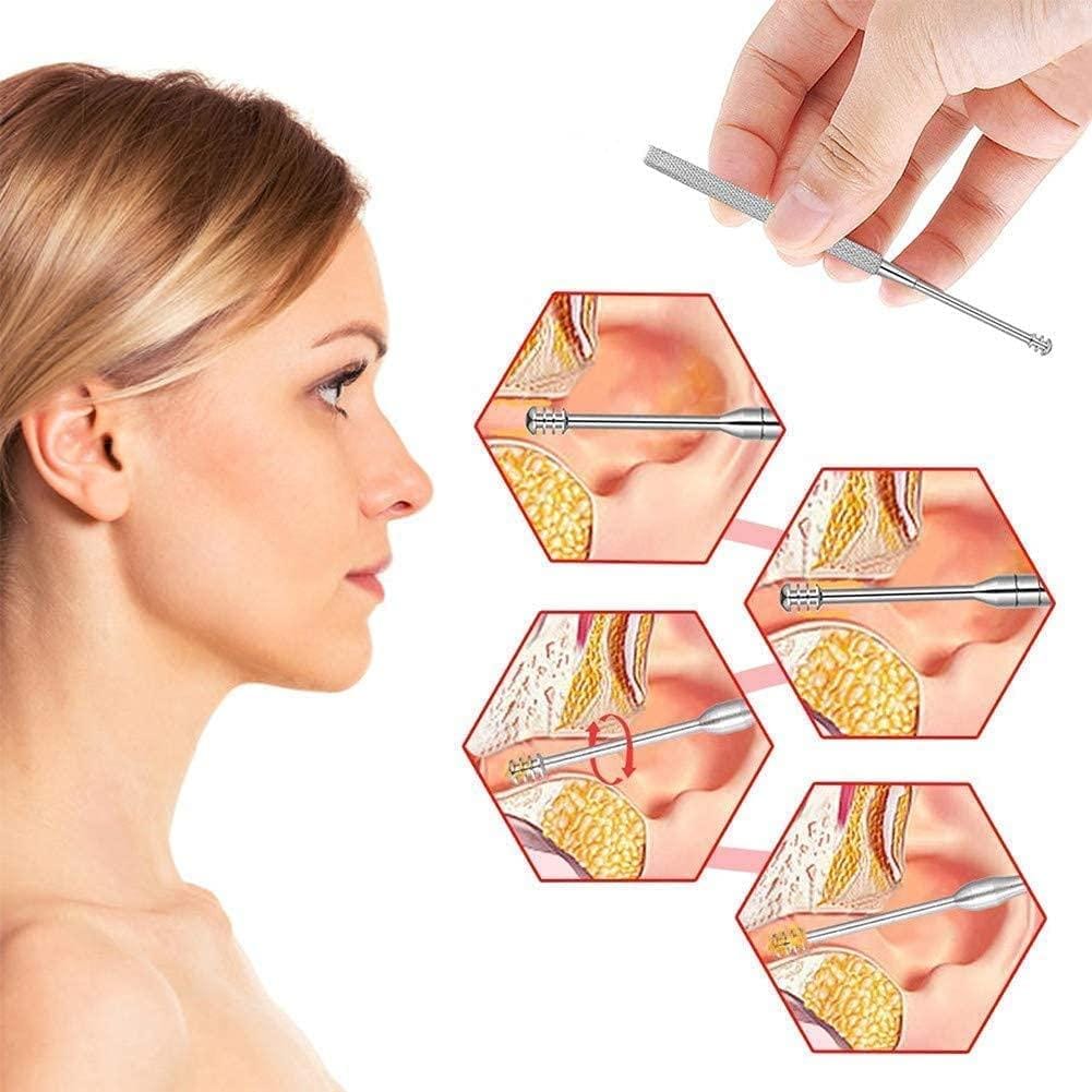 Stainless Steel Ear Wax Removal Kit | Ear Cleaning Dust Removal Removing Ear Wax Clean Removal Kit Stainless Steel Ear Wax Removal Kit 6 Pieces