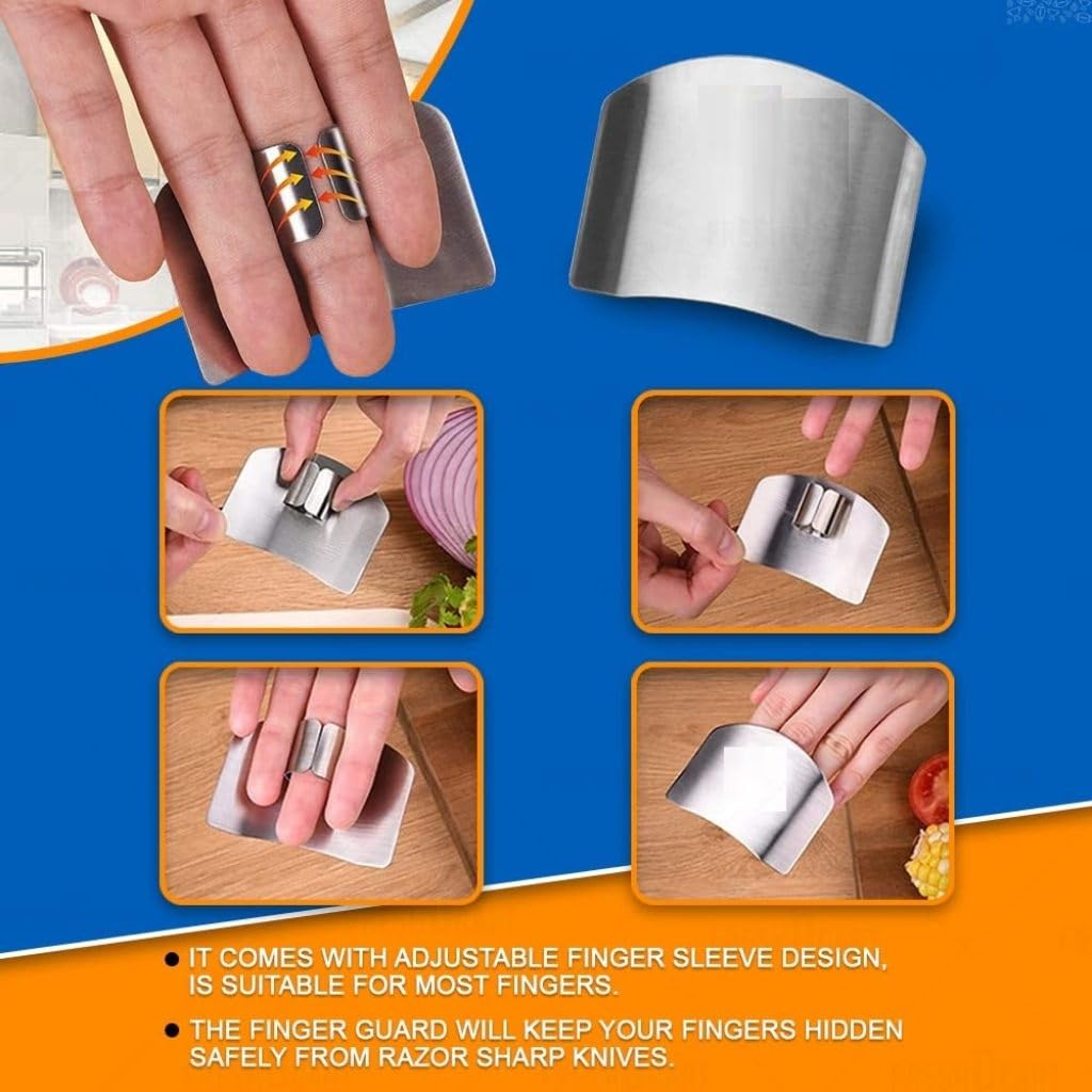 Stainless Steel Finger Cutting Protector ( Pack Of 2 ) Stainless Steel Finger Cutting Protector ( Pack Of 2 )