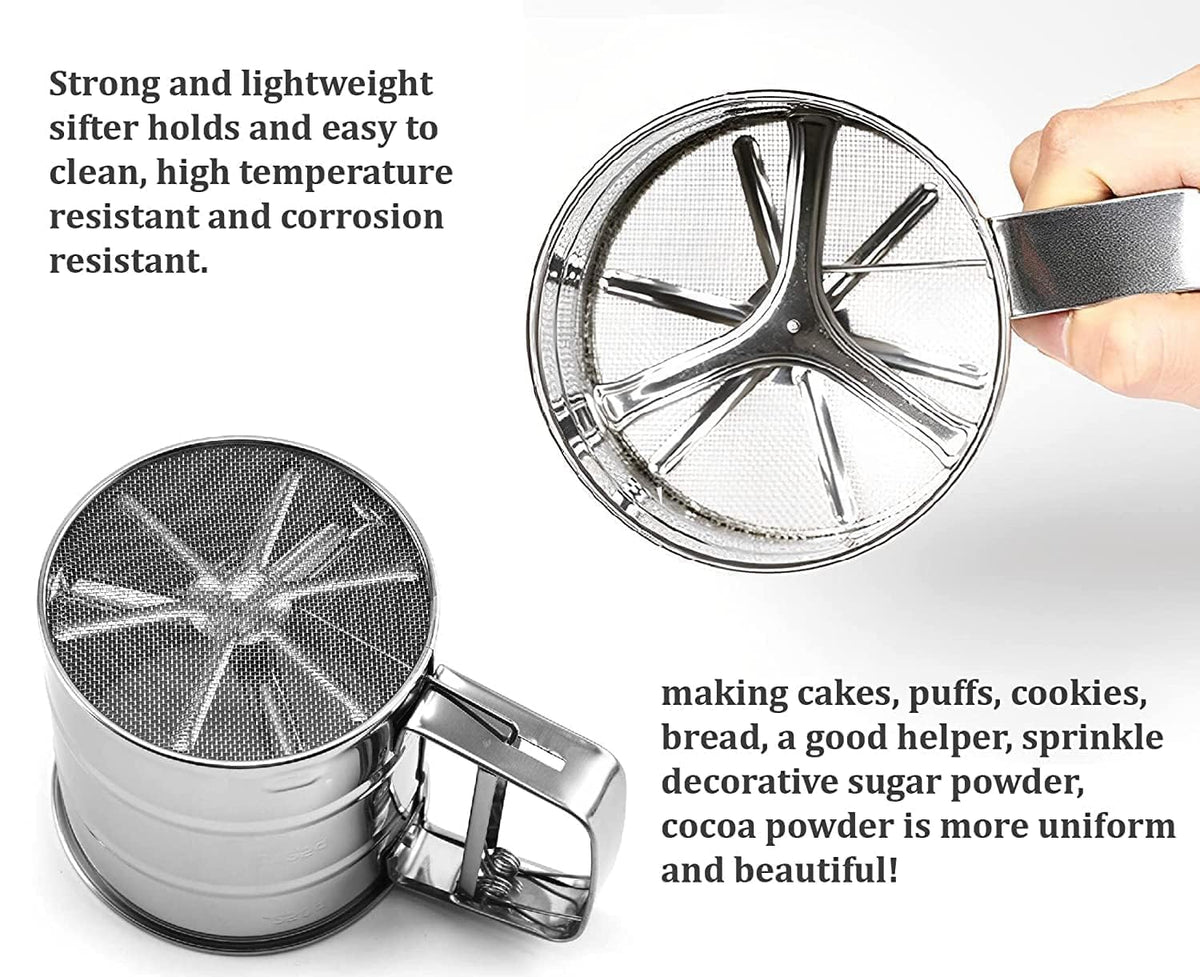 Stainless Steel Flour Sifter (Atta Chhani) | Kitchen Tools Utensils Baking Equipment Strainer Stainless Steel Flour Sifter (Atta Chhani)