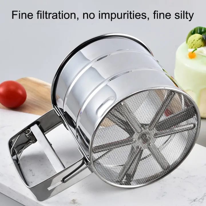 Stainless Steel Flour Sifter (Atta Chhani) | Kitchen Tools Utensils Baking Equipment Strainer Stainless Steel Flour Sifter (Atta Chhani)