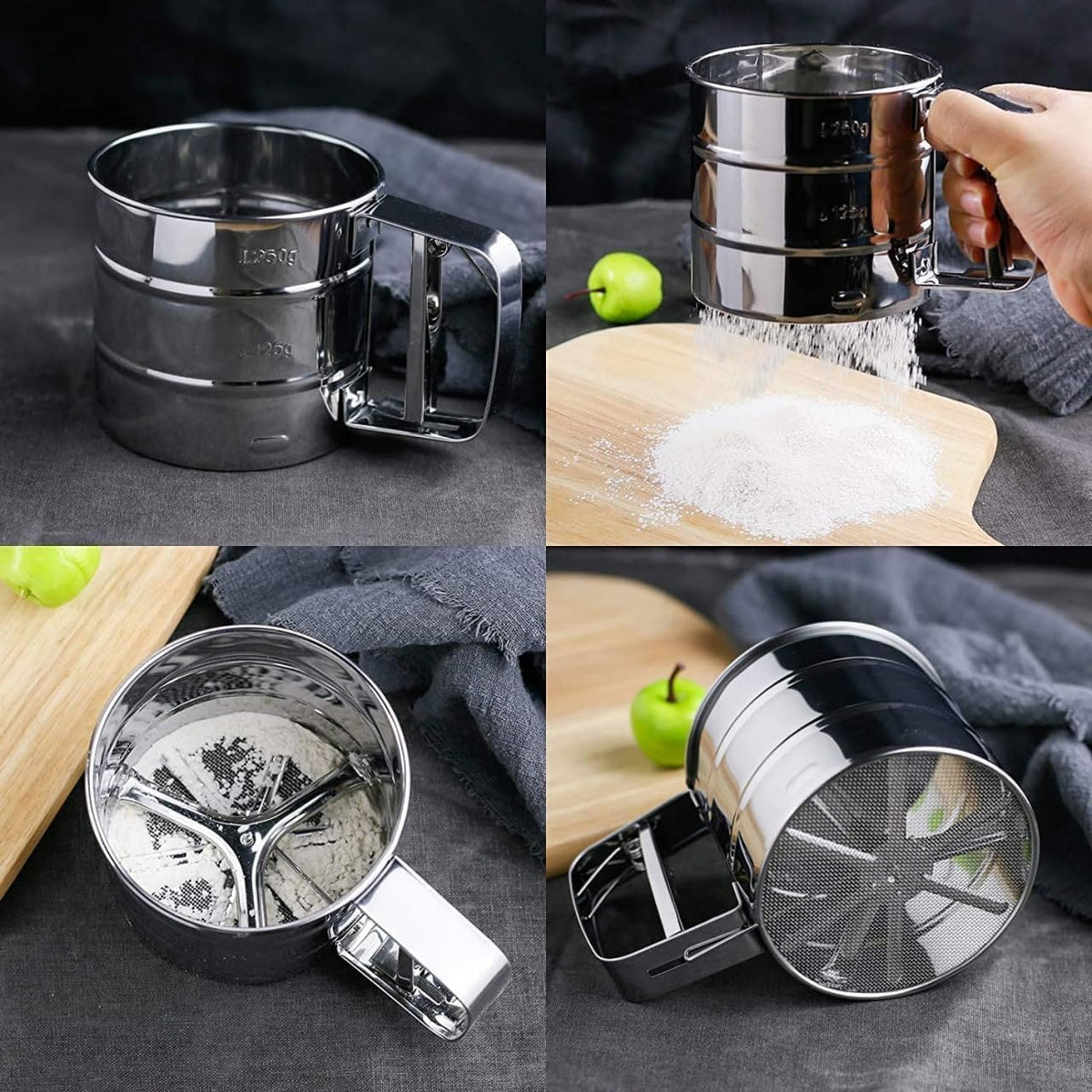 Stainless Steel Flour Sifter (Atta Chhani) | Kitchen Tools Utensils Baking Equipment Strainer Stainless Steel Flour Sifter (Atta Chhani)