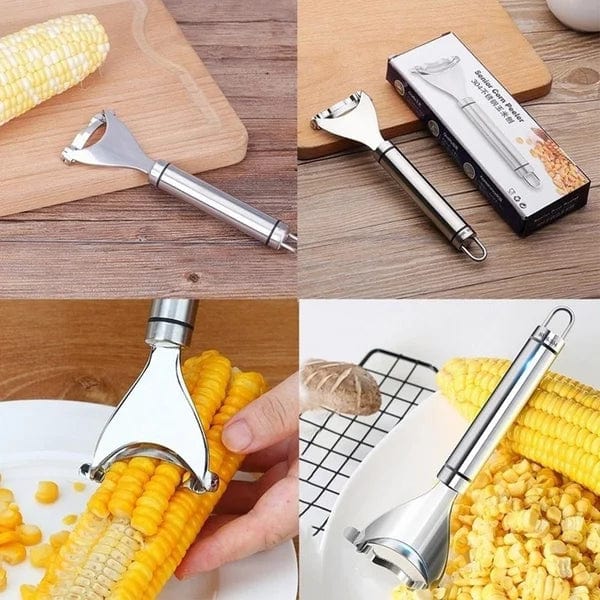 Stainless Steel Kitchen Tools Vegetable Corn Peeler Cutter (Pack of 2) Corn Peeler (Pack of 2)