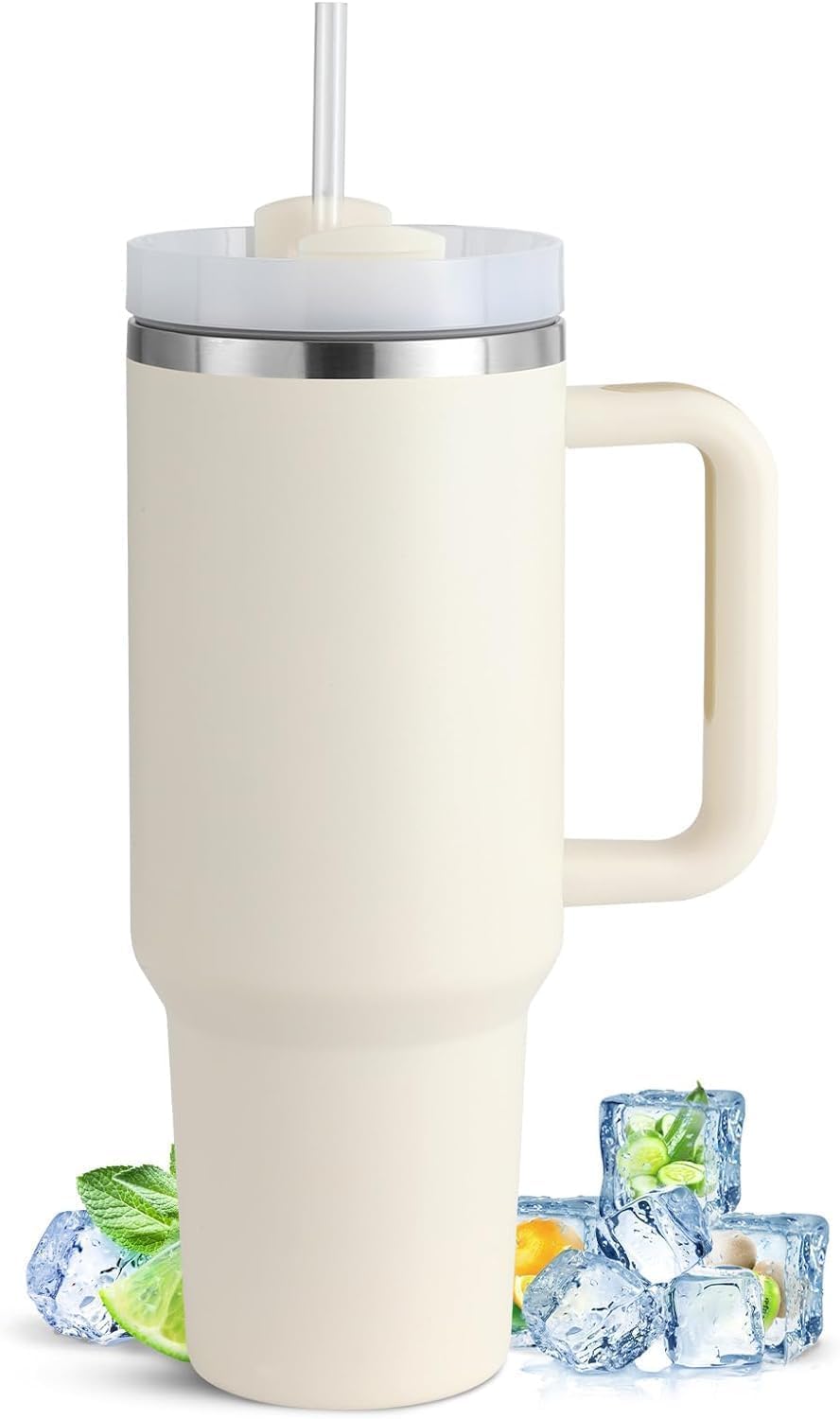 Stainless Steel Tumbler with Lid & Straw Stainless Steel Tumbler with Lid & Straw