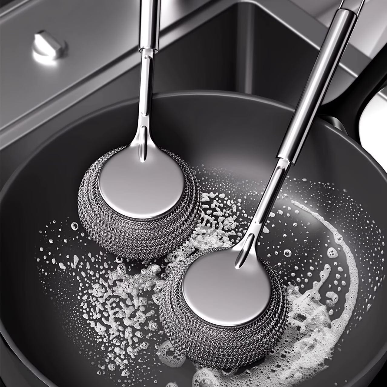 Steel Heavy-Duty Pot Cleaner (Buy 1 Get 1 Free) | Kitchen Cleaner Deep Steel Scrubber Surfaces Cleaner Pot Cleaner Steel Heavy-Duty Pot Cleaner (Buy 1 Get 1 Free)